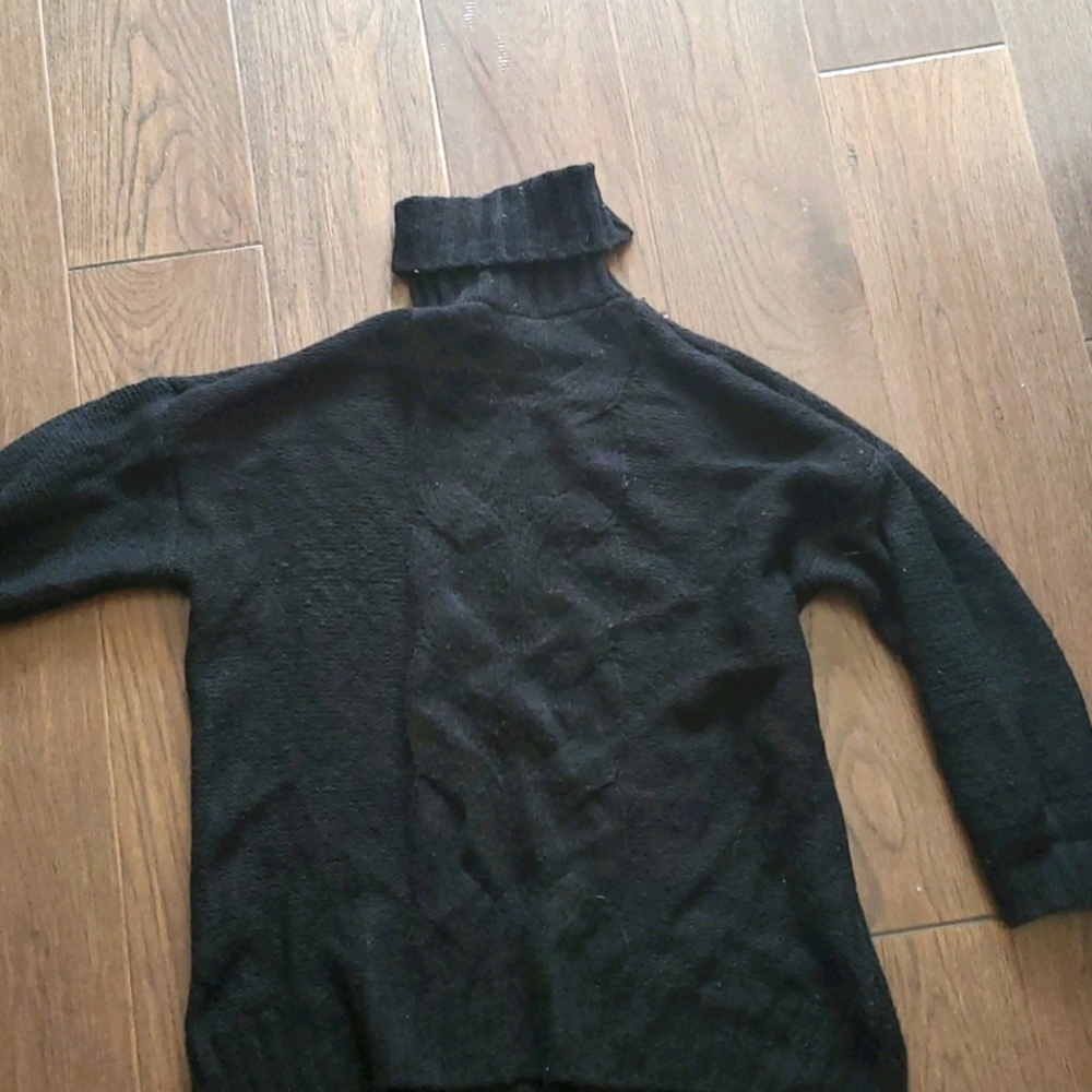 Aerie Black Cableknit Turtle Neck